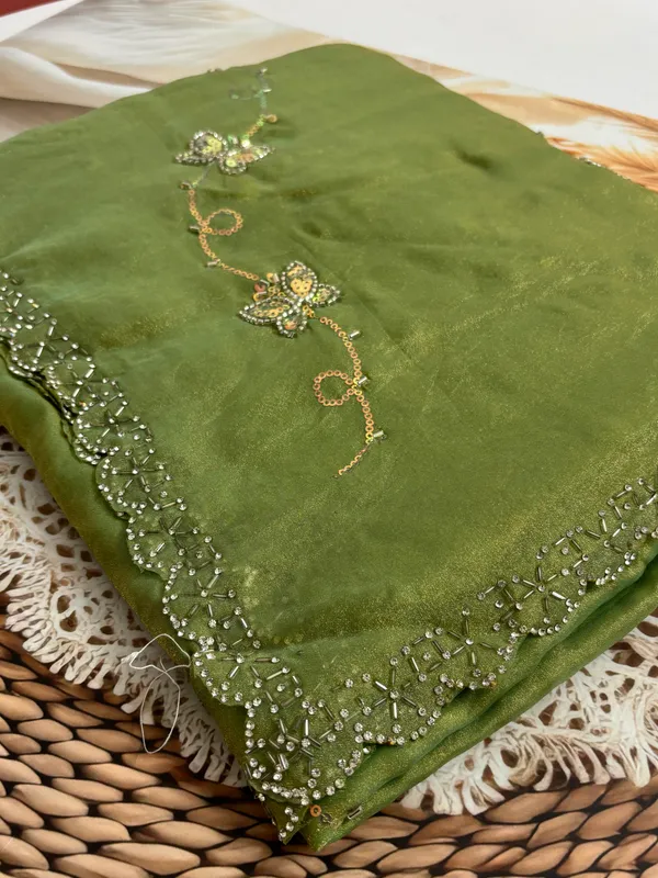 Green_Fox_Georgette_With_Hand_Work_Saree_For_Women