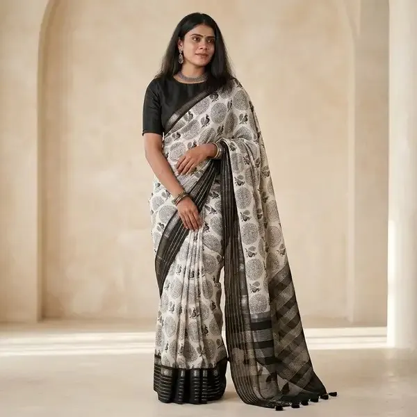 Multicolor_Mul_Chanderi_Saree_For_Women