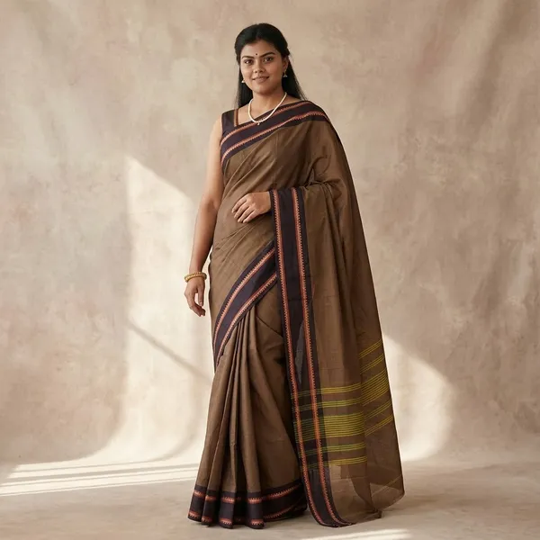 Brown_Handloom_Pure_Kanchi_Cotton_Saree_For_Women