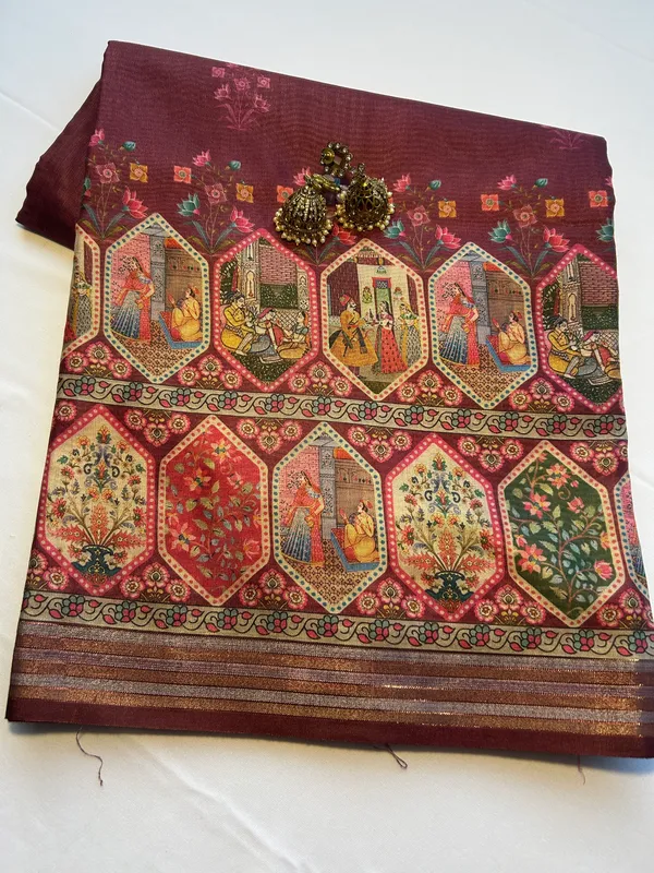 Maroon_Roman_Silk_Saree_For_Women