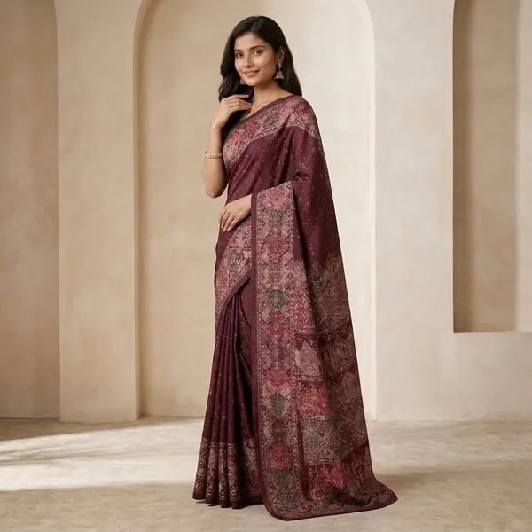 Maroon_Roman_Silk_Saree_For_Women