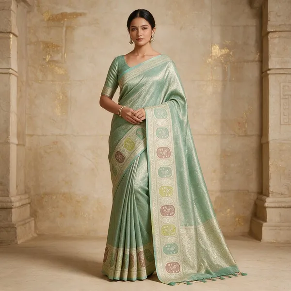 Green_Jacquard_Silk_Saree_For_Women