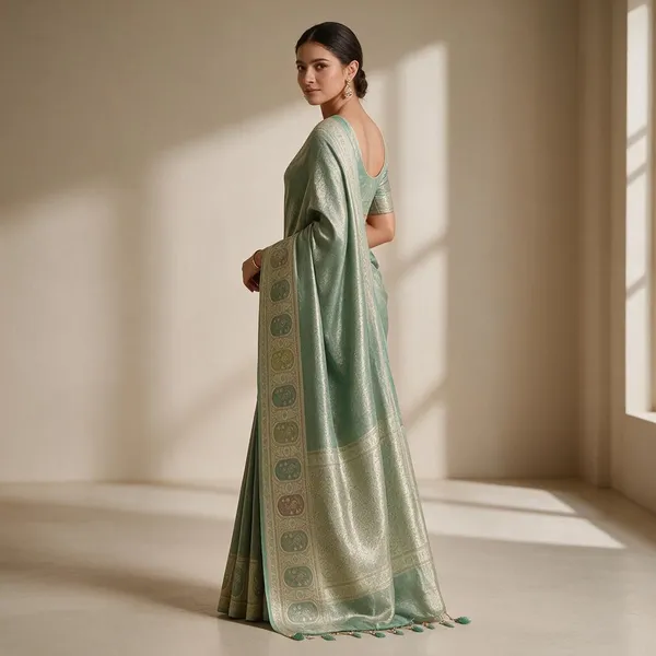Green_Jacquard_Silk_Saree_For_Women