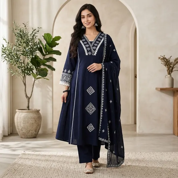 Navy_Blue_Cotton_Straight_Salwar_Suit_For_Women