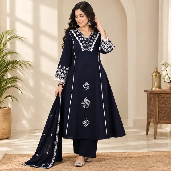 Navy_Blue_Cotton_Straight_Salwar_Suit_For_Women