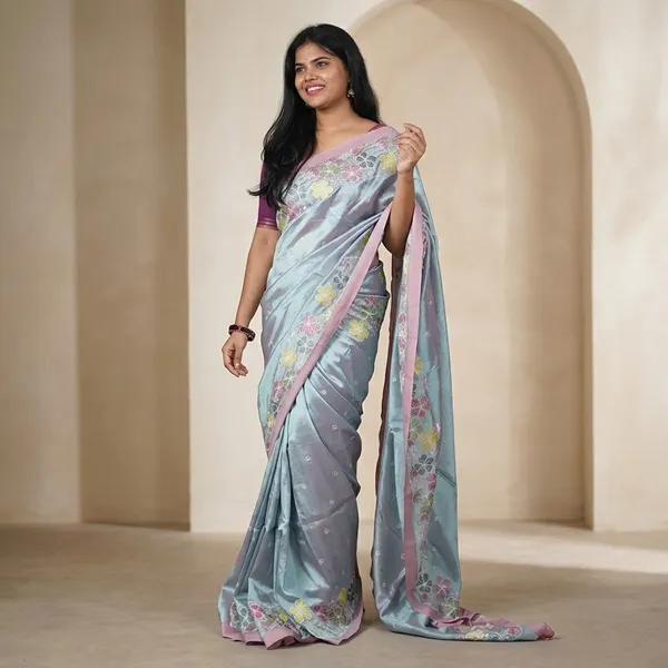Blue_Handloom_Mangalagiri_Pattu_Scallop_Border_With_Embroidery_Saree_For_Women