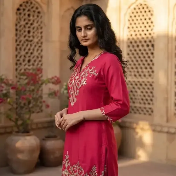 Red_Cotton_Straight_Embroidered_Cord_Set_For_Women
