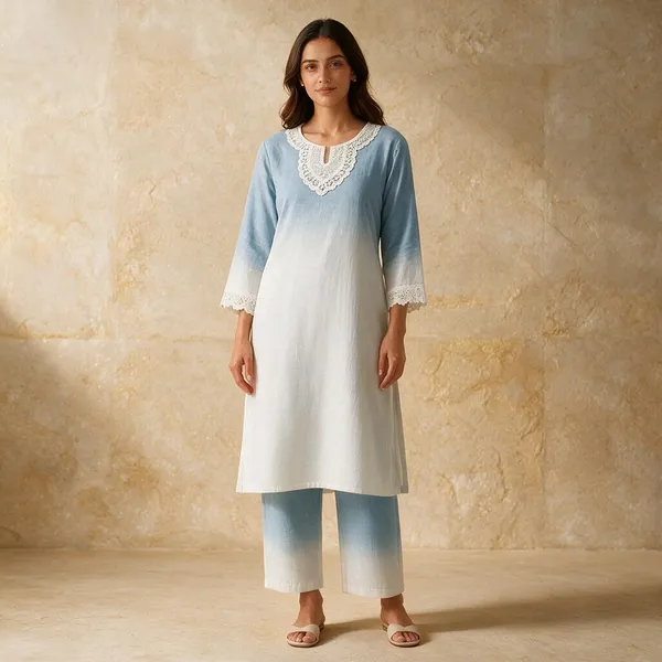 Blue_Khatu_Chinon_Lace_Embroidered_Straight_Coord_Set_For_Women