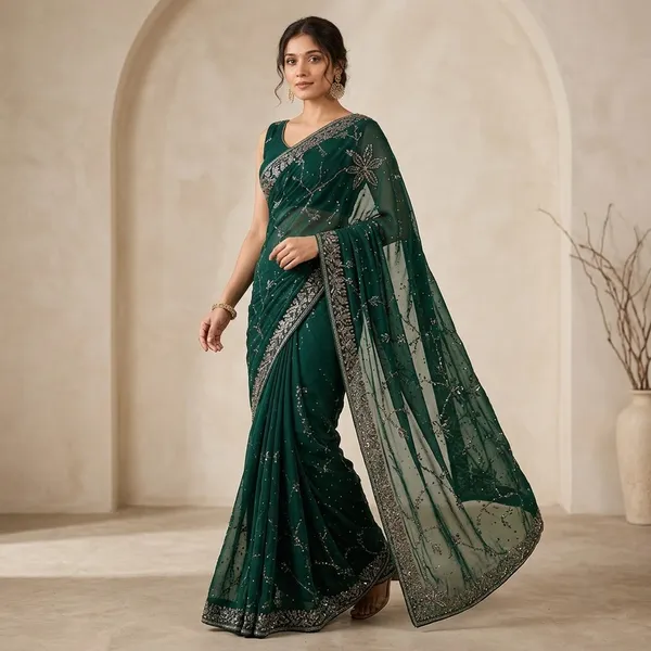 Green_Candy_Crush_Material_With_Hand_Work_Saree_For_Women