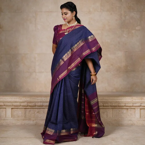 Blue_Handloom_Pure_Kanchi_Cotton_Saree_For_Women