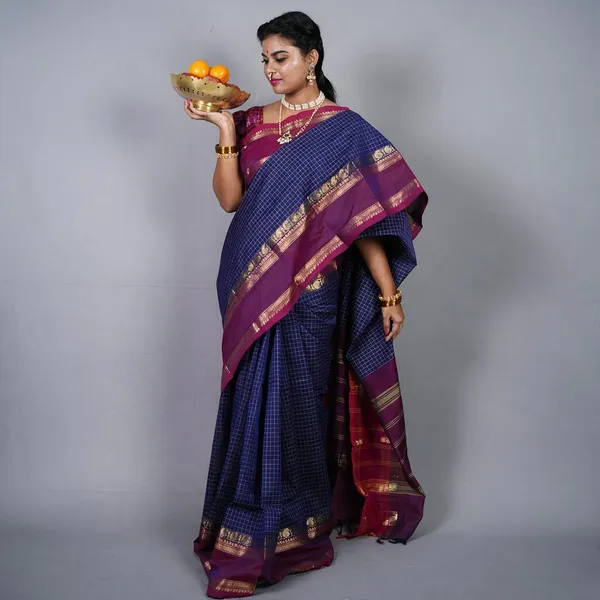 Blue_Handloom_Pure_Kanchi_Cotton_Saree_For_Women