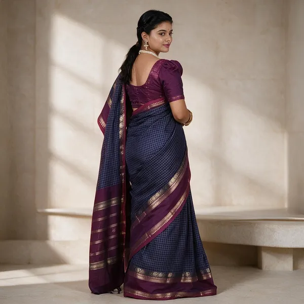Blue_Handloom_Pure_Kanchi_Cotton_Saree_For_Women