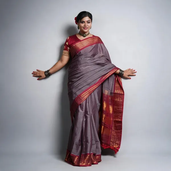 Maroon_Handloom_Pure_Gadwal_Silk_Saree_For_Women
