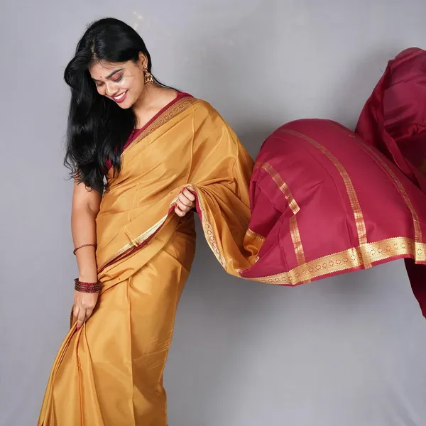 Gold_Pure_Mysore_Silk/Crepe_60Gsm_Saree_For_Women