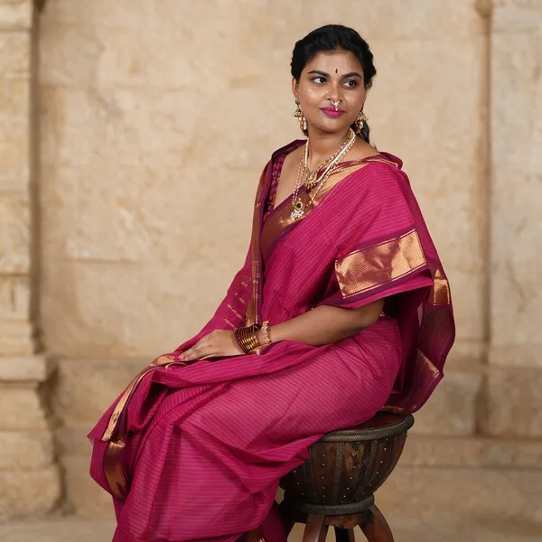 Pink_Handloom_Pre_Kanchi_Cotton_Saree_For_Women