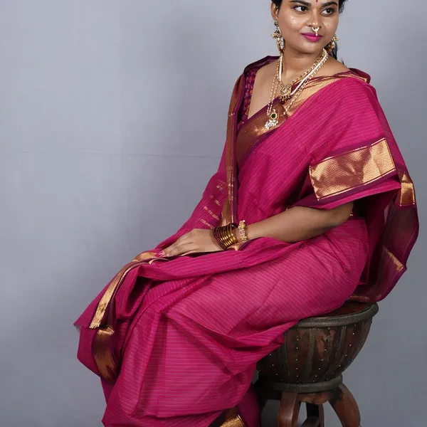 Pink_Handloom_Pre_Kanchi_Cotton_Saree_For_Women