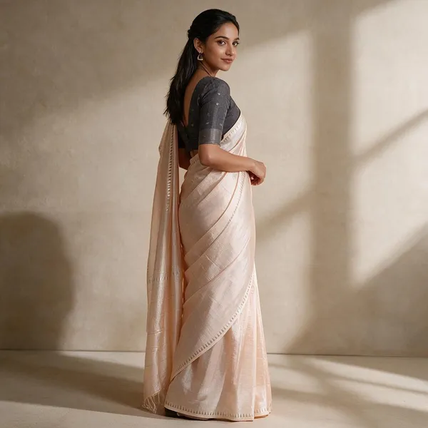 Peach_Handloom_Mangalagiri_Pattu_Gap_Border_Saree_For_Women