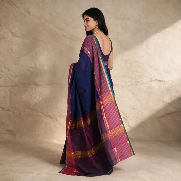 Blue_Handloom_Pure_Kanchi_Cotton_Saree_For_Women
