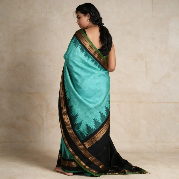 Green_Handloom_Pure_Gadwal_Pattu_With_Jute_Weaving_Saree_For_Women