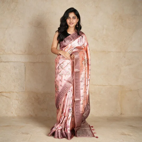 Peach_Fancy_Silk_Saree_For_Women