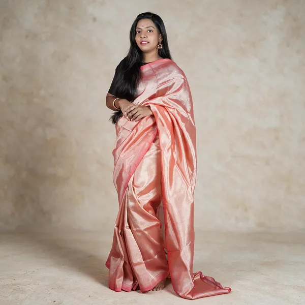 Peach_Handloom_Mangalagiri_Pattu_Gap_Border_Saree_For_Women