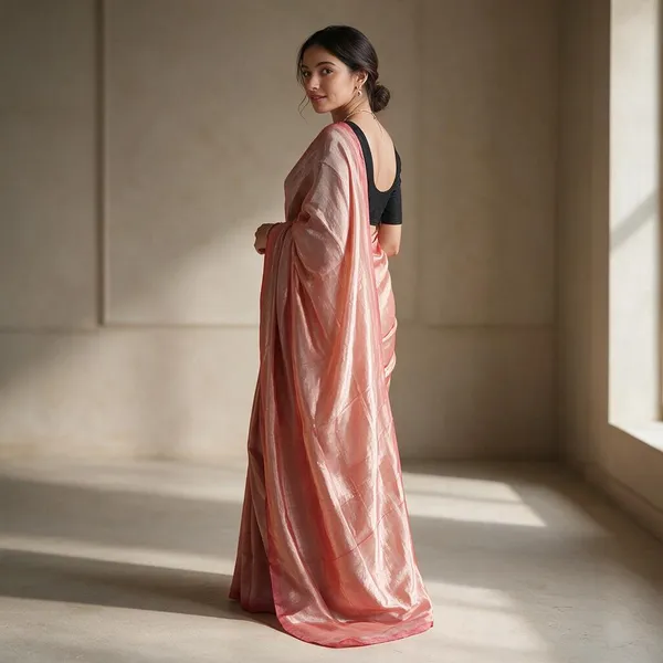 Peach_Handloom_Mangalagiri_Pattu_Gap_Border_Saree_For_Women