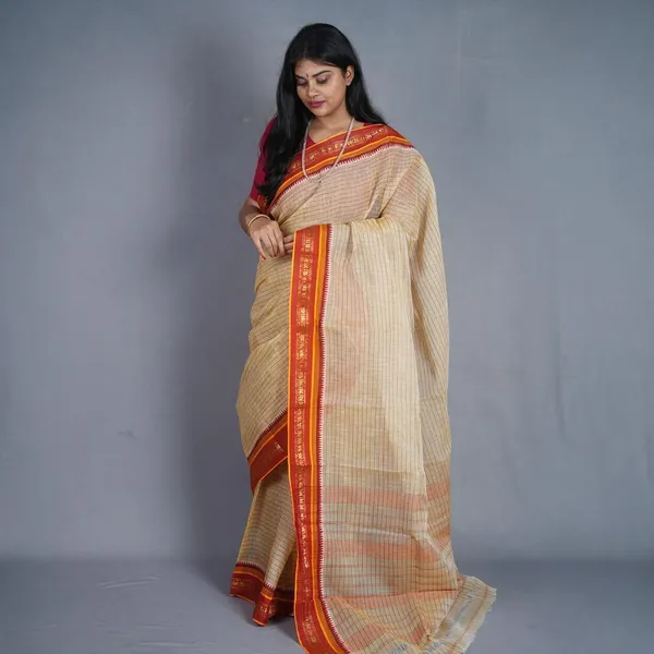 Gold_Handloom_Pure_Narayanpet_Cotton_Saree_For_Women