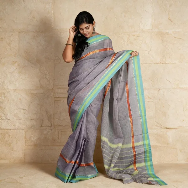 Grey_Handloom_Pure_Narayanpet_Cotton_Saree_For_Women