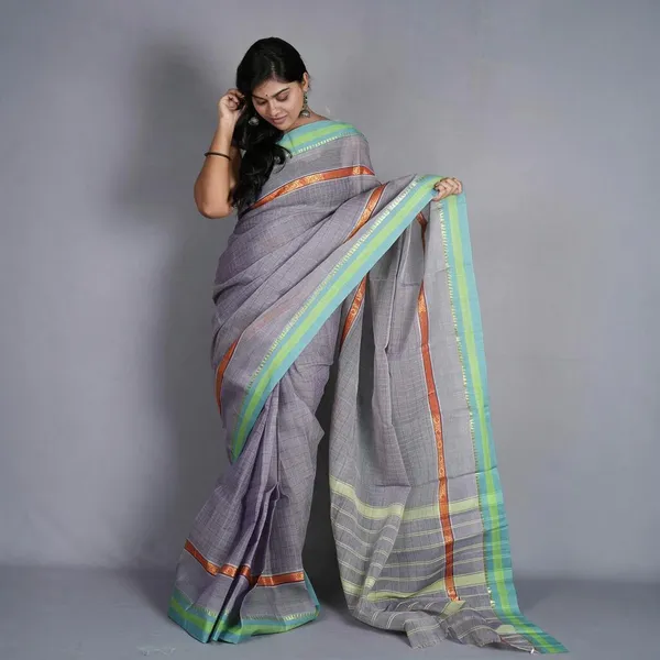 Grey_Handloom_Pure_Narayanpet_Cotton_Saree_For_Women