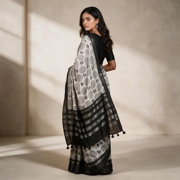 Multicolor_Mul_Chanderi_Saree_For_Women