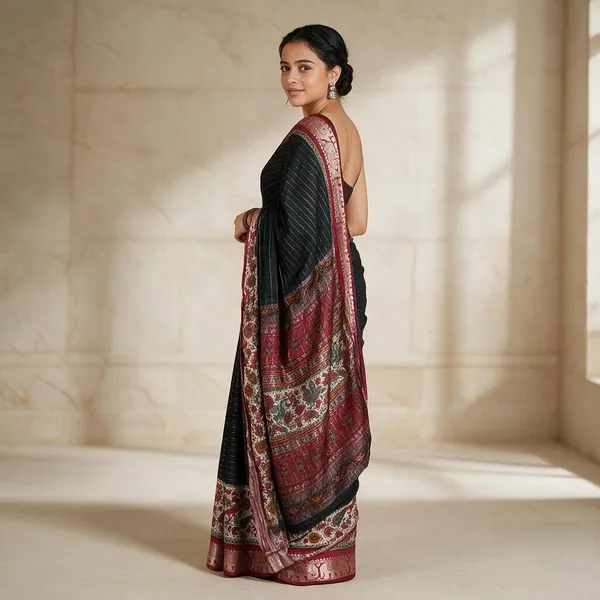 Black_Kalamkari_Saree_For_Women