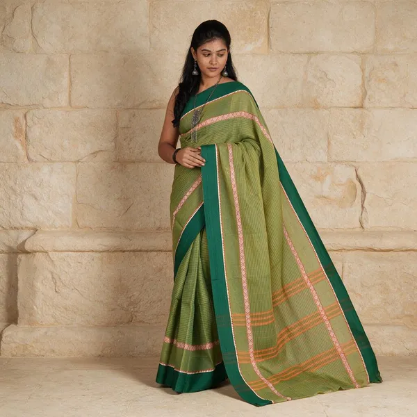 Green_Handloom_Pure_Narayanpet_Cotton_Saree_For_Women