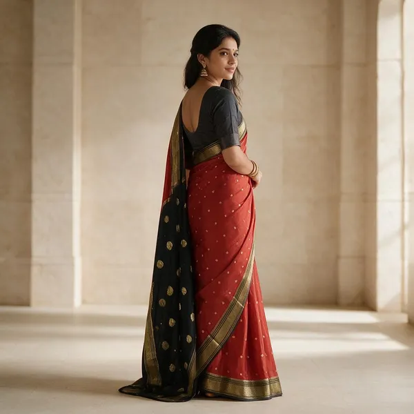 Red_Pure_Mysore_Silk/Crepe_80Gsm_Saree_For_Women