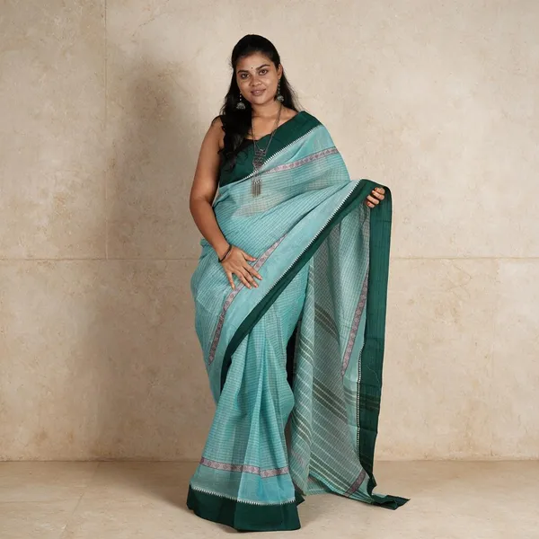 Blue_Handloom_Pure_Narayanpet_Cotton_Saree_For_Women