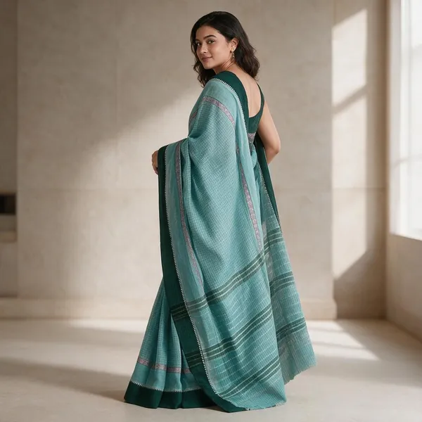 Blue_Handloom_Pure_Narayanpet_Cotton_Saree_For_Women