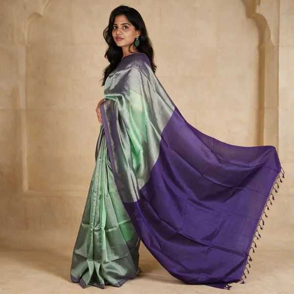 Green_Handloom_Mangalagiri_Pattu_-_Katari_Shaded_Saree_Saree_For_Women