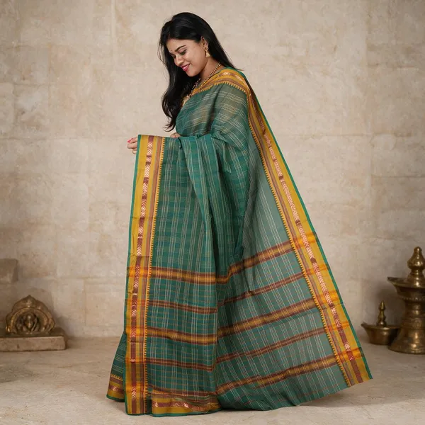 Green_Handloom_Narayanpet_Cotton_Saree_For_Women