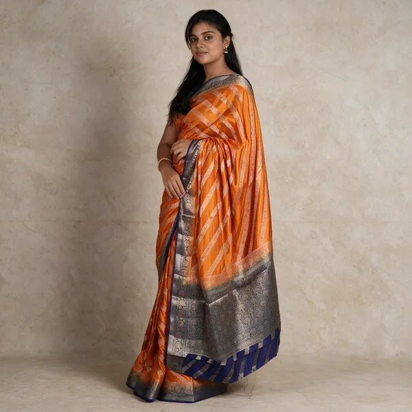 Mustard_Orange_Silk_Saree_For_Women