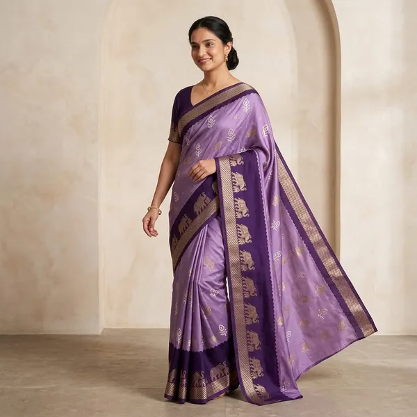 Purple_Mul_Cotton_With_Jacquard_Border_And_Bandhani_Print_Saree_For_Women