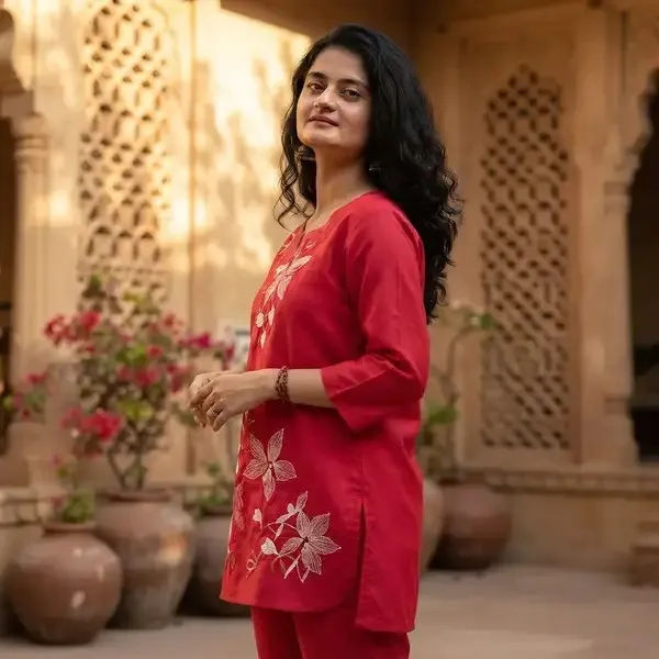 Red_Cotton_Straight_Embroidered_Cord_Set_For_Women