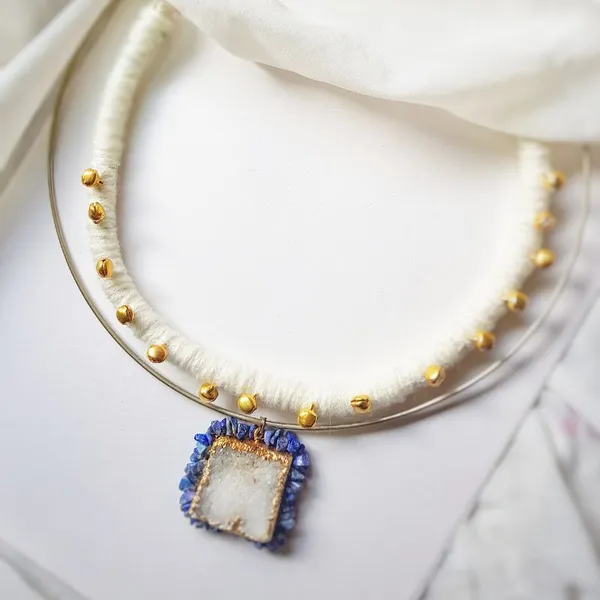 Boho_Lapis_Agate_Choker_Necklace_Handmade_Ghungroo_Layer_Statement_Jewelry_Edging_Hansli