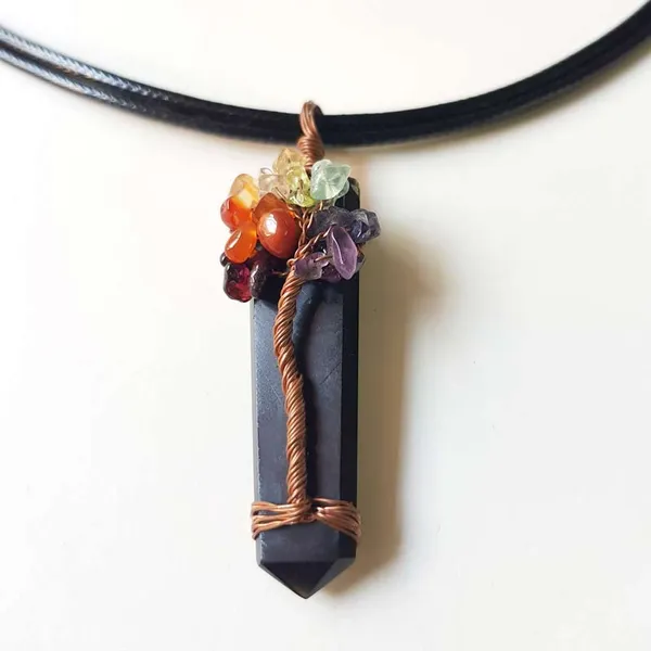 Tof_Bullet_Shape_Necklace_Black_Onyx