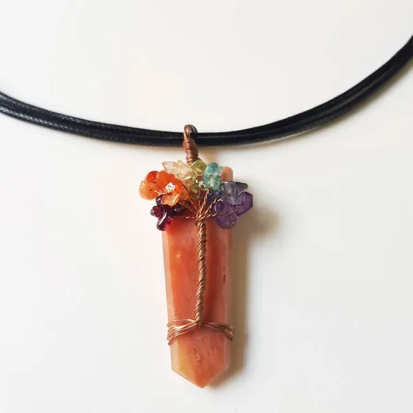 Tof_Bullet_Shape_Necklace_Peach_Moonstones