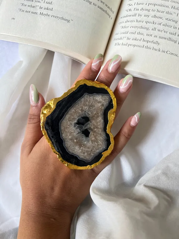 White_Abstract_Stone_Ring_Black