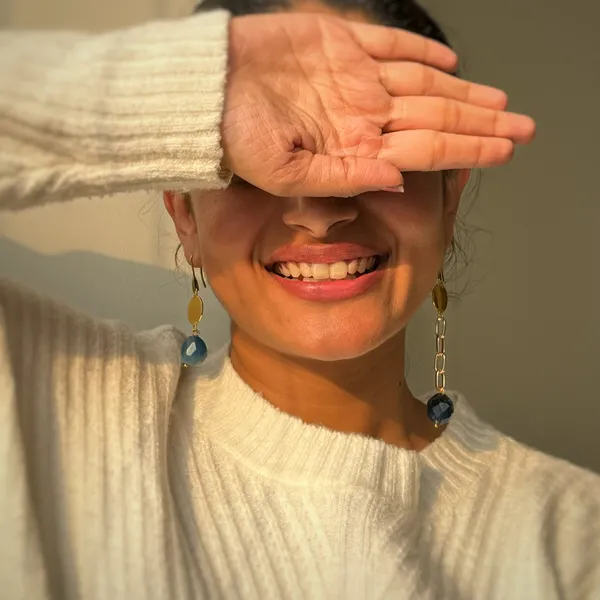 Chiclet_Miss_Match_Dangle_Earrings_Blue