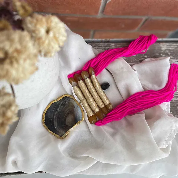 Long_Red_Tibetan_Temple_Stone_Necklace_Pink_Thread