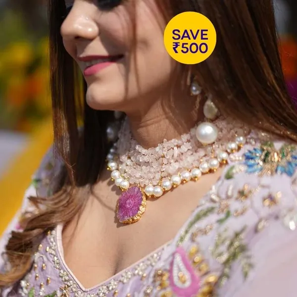 Naina_Rose_Quartz_Pink_Majestic_Necklace_Set_Combo