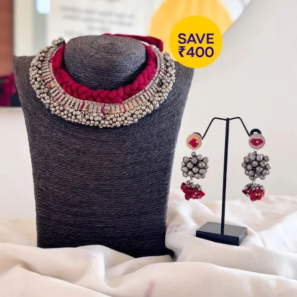 Red_Leher_Jhumki_Set_Combo_Red