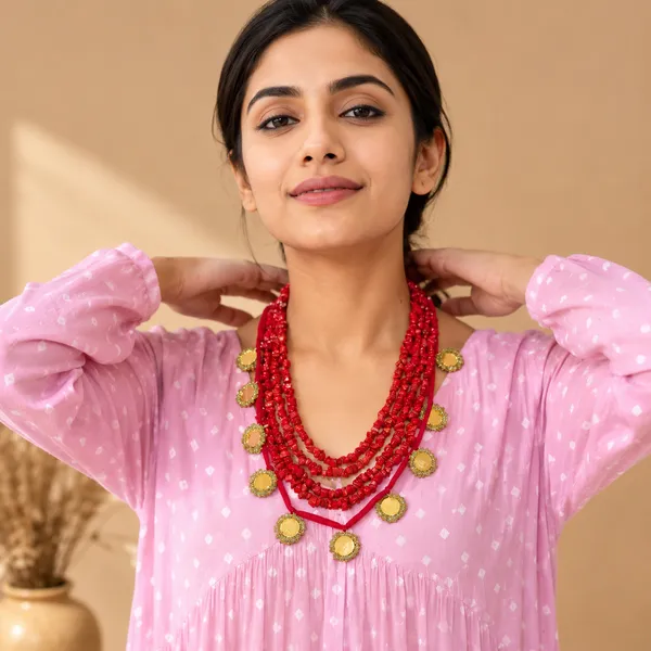 Dangle_Red_Long_Charmer_Statement_Necklace_Set_Red