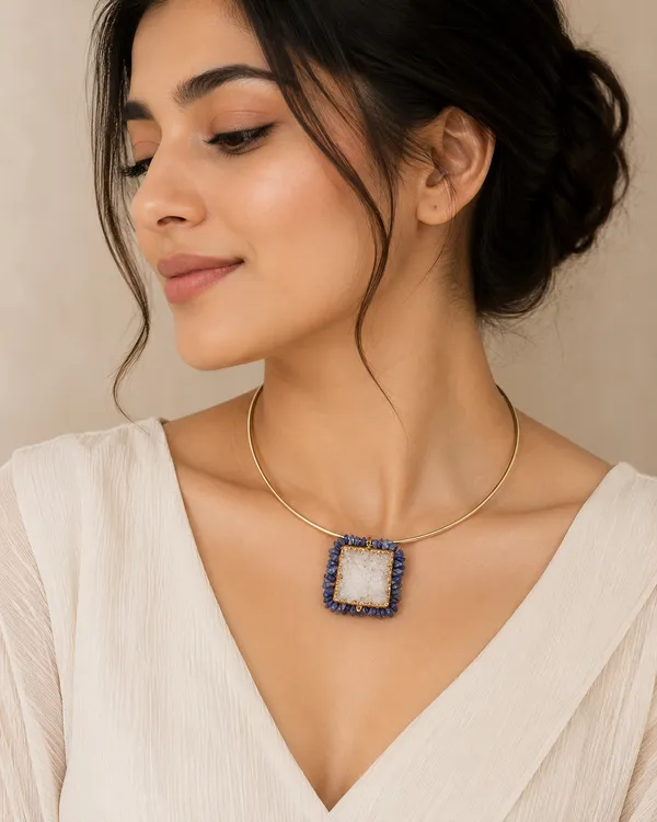 Boho_Lapis_Agate_Choker_Necklace_Handmade_Ghungroo_Layer_Statement_Jewelry_Colorful_Hansli_Set
